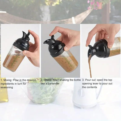Salad Dressing Shaker Container, Pour Spout, LeakprooF, Dishwasher Safe, Homemade Oil and Vinegar Salad Dressing Bottle Mixer Dispenser (Green)