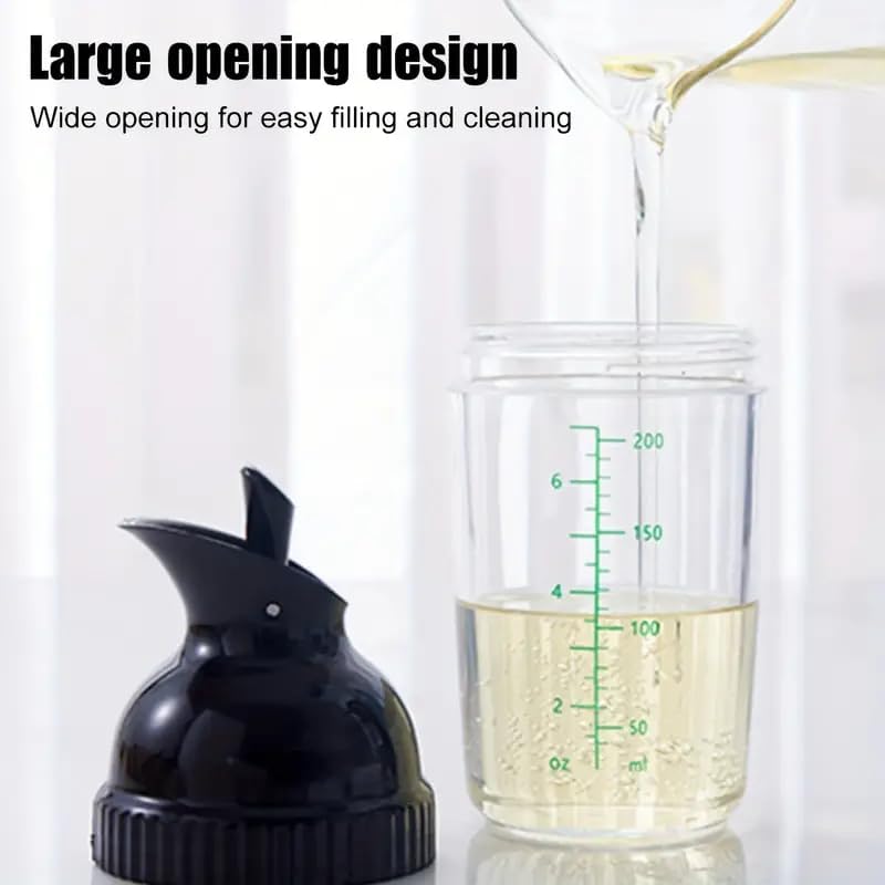 Salad Dressing Shaker Container, Pour Spout, LeakprooF, Dishwasher Safe, Homemade Oil and Vinegar Salad Dressing Bottle Mixer Dispenser (Green)