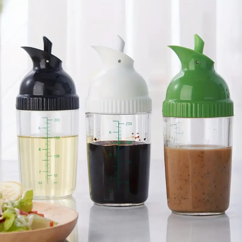 Salad Dressing Shaker Container, Pour Spout, LeakprooF, Dishwasher Safe, Homemade Oil and Vinegar Salad Dressing Bottle Mixer Dispenser (Green)