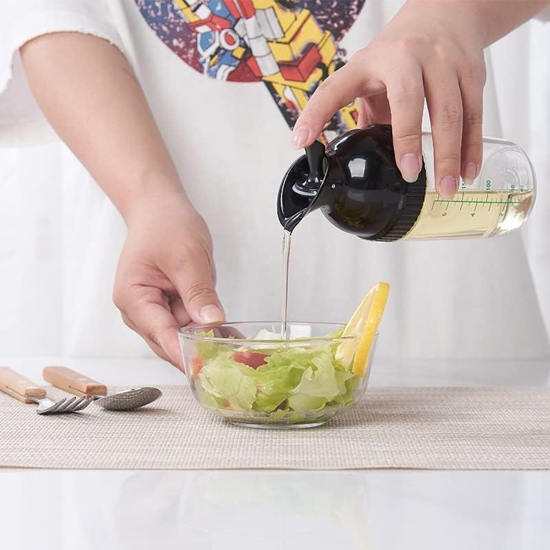 Salad Dressing Shaker Container, Pour Spout, LeakprooF, Dishwasher Safe, Homemade Oil and Vinegar Salad Dressing Bottle Mixer Dispenser (Green)