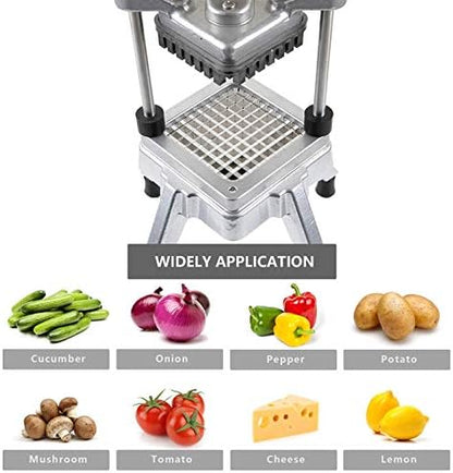 French Fry Cutter for Potatoes, Commercial Vegetable Fruit Chopper with 1/2-Inch, 3/8-Inch, 1/4-Inch Blades, Professional Food Dicer Onion Slicer Stainless Steel For Tomato Peppers Potato Mushroom