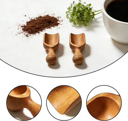 Wooden Coffee Scoop Set, Coffee Bean Scoop & Scoops for Jars, Multipurpose Spoon for Ground Coffee, Tea & Kitchen Dry Goods,4 Pack