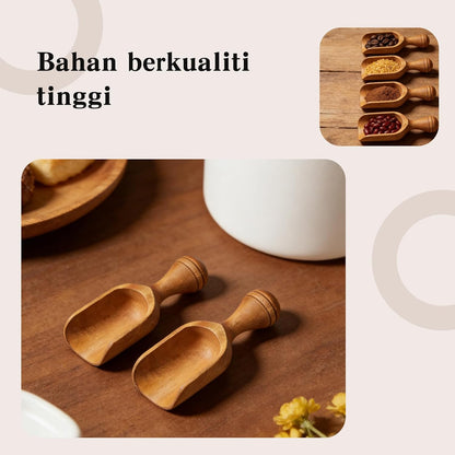 Wooden Coffee Scoop Set, Coffee Bean Scoop & Scoops for Jars, Multipurpose Spoon for Ground Coffee, Tea & Kitchen Dry Goods,4 Pack