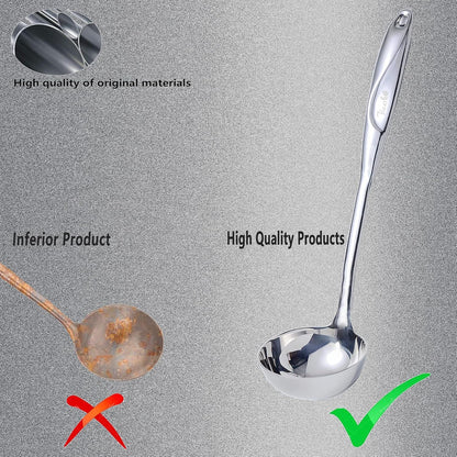 High Grade Soup Ladle, Cooking Ladle for Soup, Heat-proof Design of Hollow Handle, Gift for Family（4ouce/13.5 Inch)