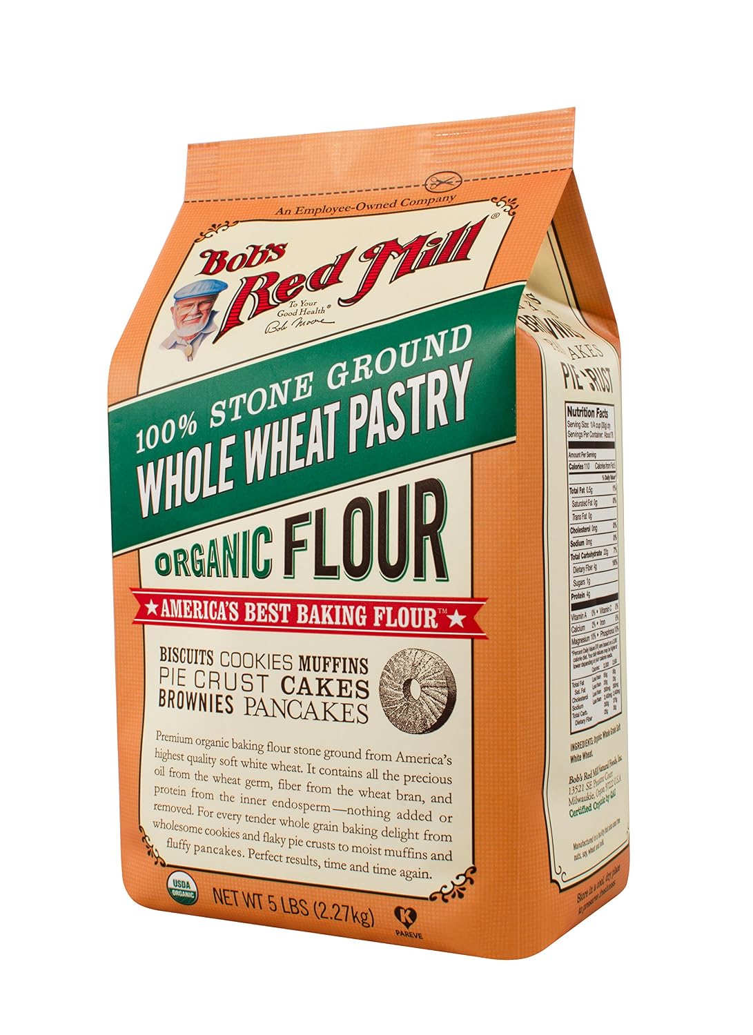 Organic Pastry Flour Whole Wheat 5 lb, 80 Ounce
