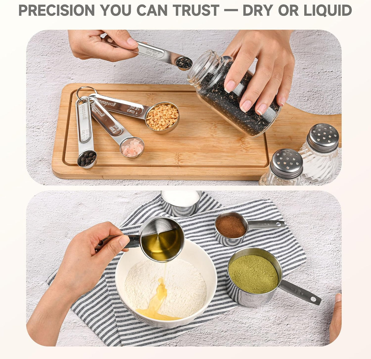 Measuring Cups and Spoons Set, 8 Piece