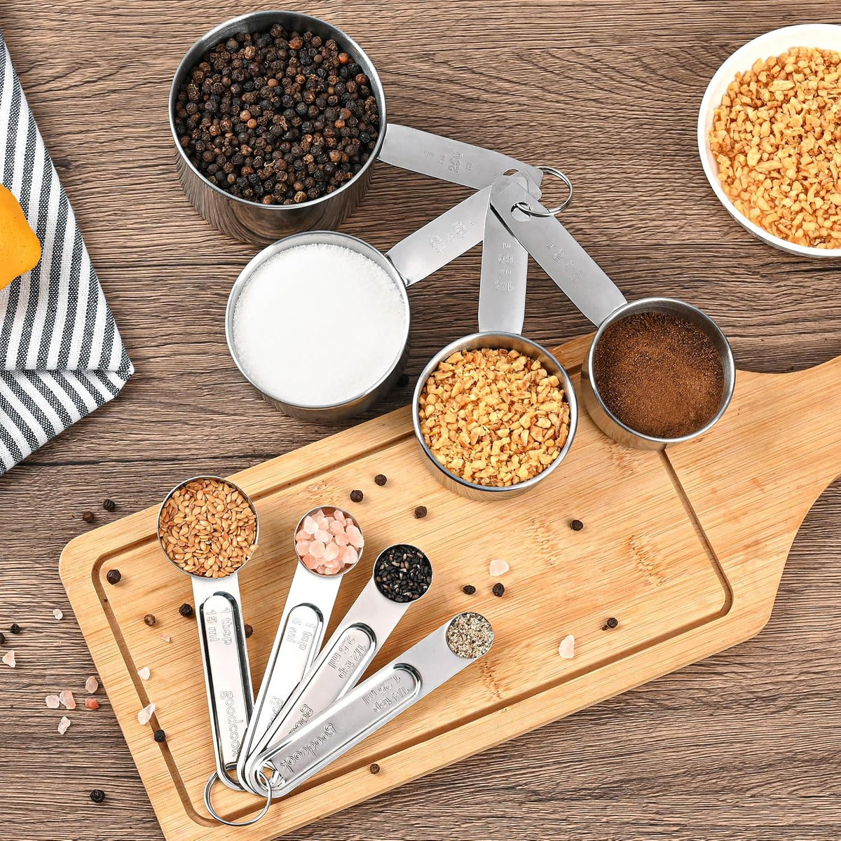 Measuring Cups and Spoons Set, 8 Piece