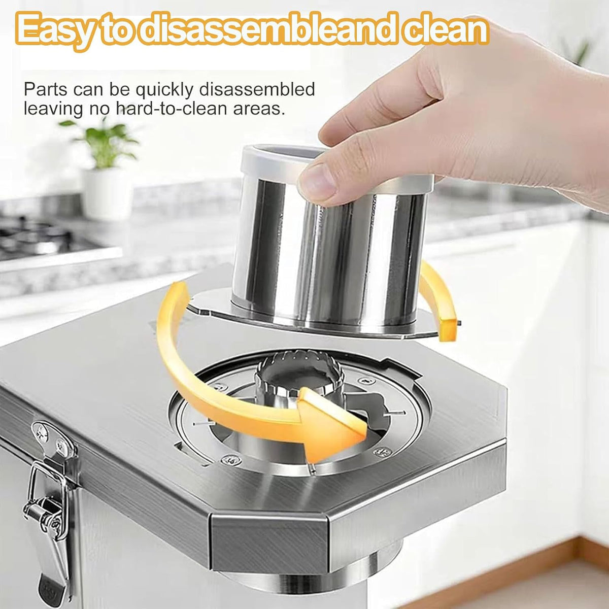 Electric Fresh Corn Stripper, 40W Stainless Steel Corn Cob Thresher, 6.5cm Feed Inlet, Removable Blade, Quick Kernel Removal for Fresh and Cooked Corns, Commercial Use