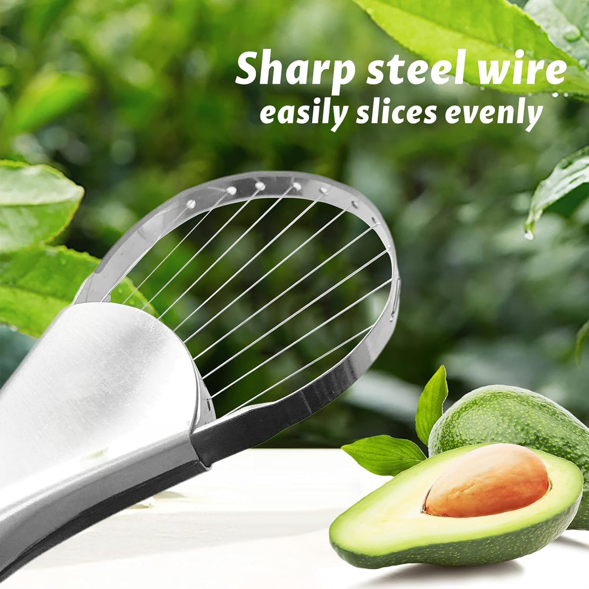 Avocado Slicer Tool,3-in-1 Stainless Steel Avocados Cutter Green