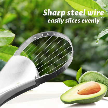 Avocado Slicer Tool,3-in-1 Stainless Steel Avocados Cutter Green