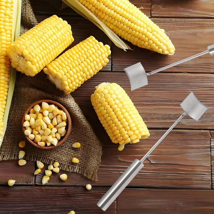 24cm/9.45inch Silver Stainless Steel Corn Cutter, Corn Stripping Tool to Cut off the Cob for Kitchen Use, Peeler Corns On the Cob Kitchen Gadgets