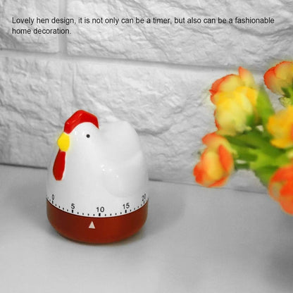 Cute Chicken Kitchen Timer, 60 Minute Wind up Timer Mechanical Chicken Egg Timer Manual Countdown Timer Rotating Time Reminder for Home Kitchen Cooking Baking, 2.5x3.2in