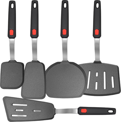 Mixed 5 Piece Silicone Spatula Set,No-Melt Handle and Blade