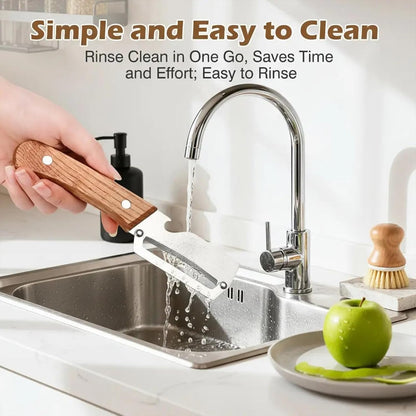2026 Upgrade Vegetable Peeler With Wooden Handle, Stainless Steel Wide Blade Potato and Carrot Peeler, 2-in-1 Veggie PeelerIncludes a bottle opener; perfect for the kitchen, camping, and travel