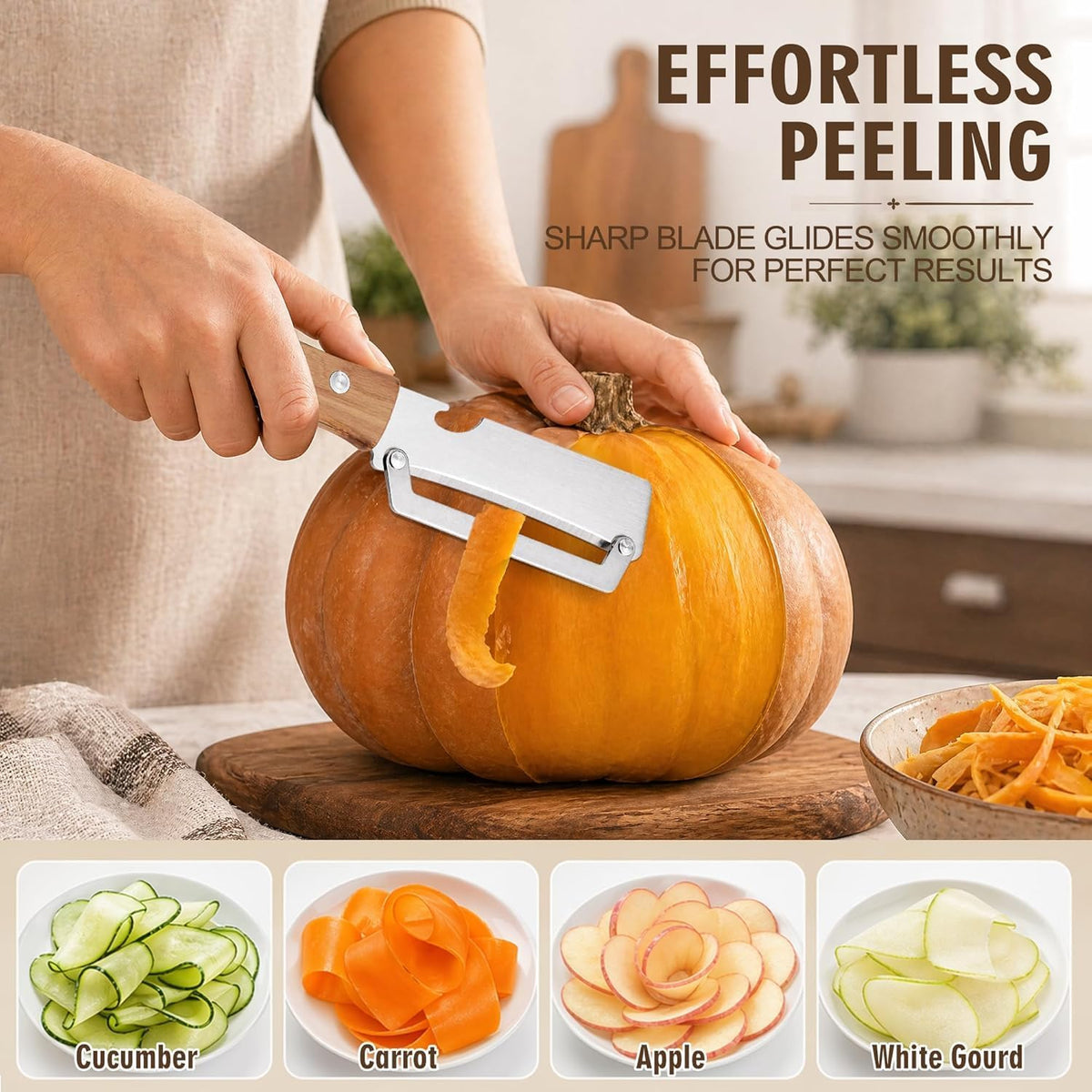 2026 Upgrade Vegetable Peeler With Wooden Handle, Stainless Steel Wide Blade Potato and Carrot Peeler, 2-in-1 Veggie PeelerIncludes a bottle opener; perfect for the kitchen, camping, and travel