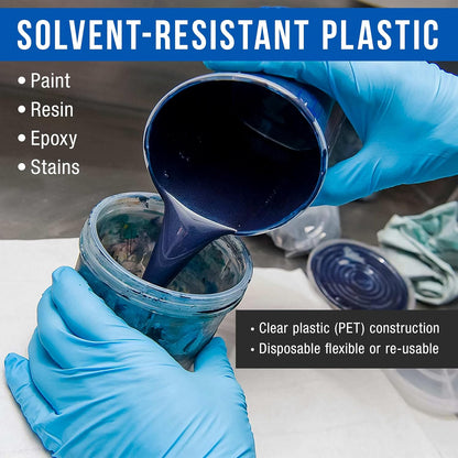 32 oz. (1000ml) Graduated Plastic Mixing Cups (Box of 50) - Disposable Plastic Measuring Cups for Liquids, Paints, Resin, Epoxy, Art, Kitchen - Ratios 2-1, 3-1, 4-1 ML