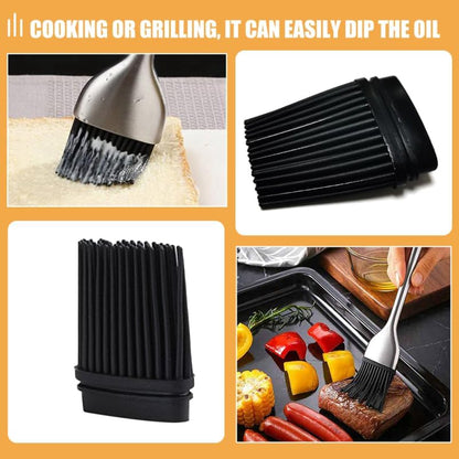 4pcs Silicone Basting Brush Heads Pastry Brush Refills Grill Replacement Heads for Bbq Baking Oil Sauce and Marinade Application Universal Fit for Most Handles