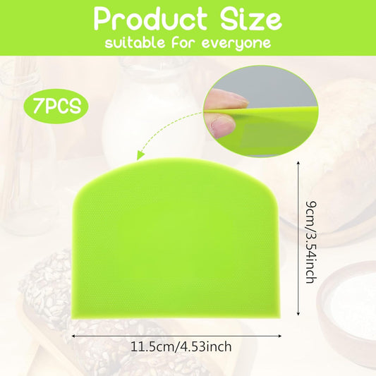 7 Pcs Dough Scraper Set, Bench Scraper Dough Bowl Food Scrapers Tool Cake and Pastry Scrapers Baking Supplies Kitchen Gadgets for Bread Cake Fondant Icing Pastry Kitchen Gadgets