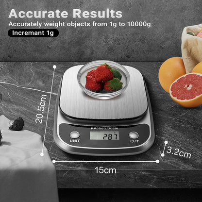 Food Kitchen Scale Digital Weight Grams and Oz 10kg/1g