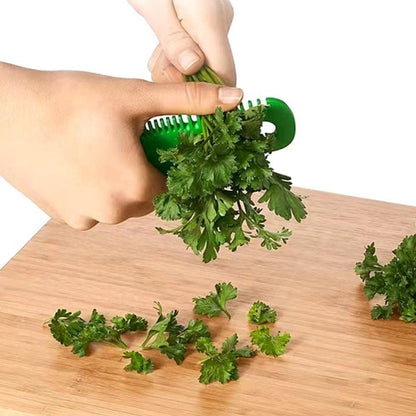 Green Leaf Herb Stripper, Vegetable Herb Eliminator Comb Kitchen Herb Leaf Stripping Tool Herb Pealer for Kale, Chard, Collard Greens, Thyme, Kitchen Utensils and Gadgets, Herb and Spice Mills