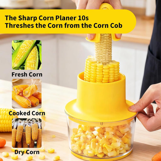 Corn On The Cob Stripper Tool Kit:Including Corn Stripper and Peeler Tool With Bowl 2 PCS Corn Cob Holders Stainless Steel Corn Cutter Safe & Speed Peeler Fun Kitchen Gadgets for Home & Kitchen