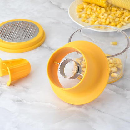 Corn On The Cob Stripper Tool Kit:Including Corn Stripper and Peeler Tool With Bowl 2 PCS Corn Cob Holders Stainless Steel Corn Cutter Safe & Speed Peeler Fun Kitchen Gadgets for Home & Kitchen