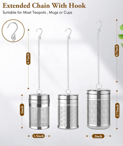 Large Tea Infuser 304 Steel Fine Mesh for Teapots & Mugs