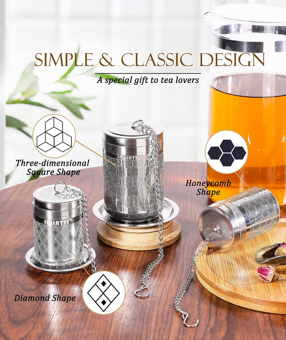 Large Tea Infuser 304 Steel Fine Mesh for Teapots & Mugs
