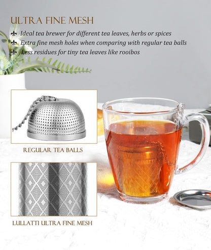 Large Tea Infuser 304 Steel Fine Mesh for Teapots & Mugs