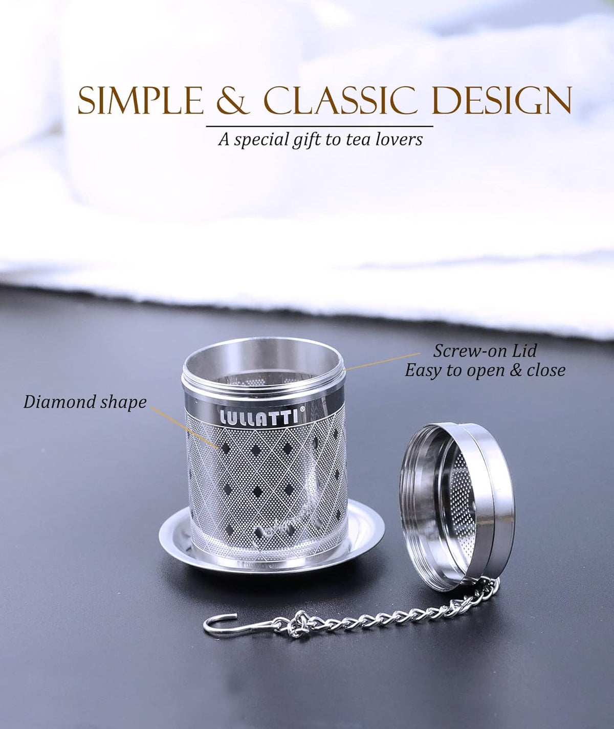 Large Tea Infuser 304 Steel Fine Mesh for Teapots & Mugs