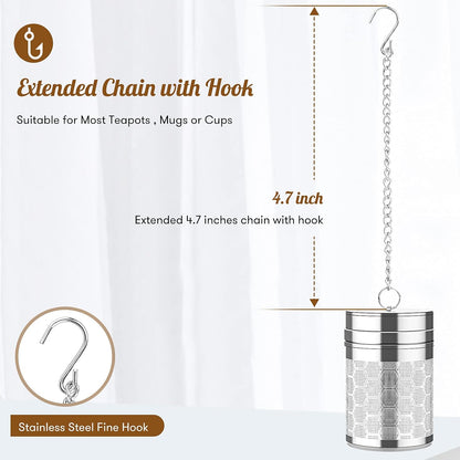 Large Tea Infuser 304 Steel Fine Mesh for Teapots & Mugs