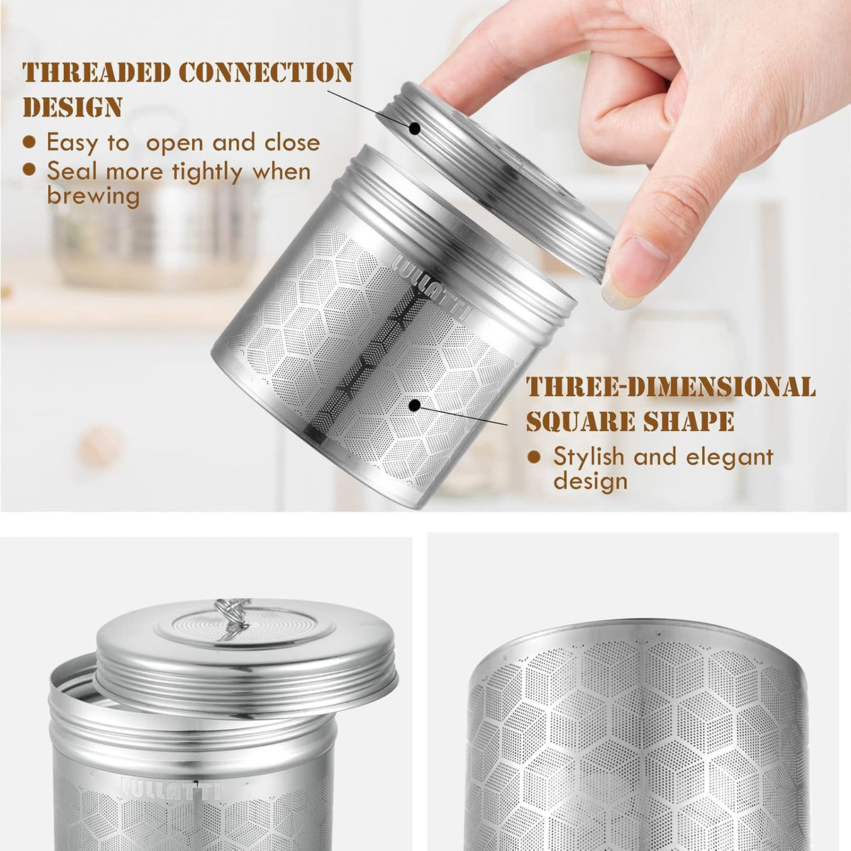 Large Tea Infuser 304 Steel Fine Mesh for Teapots & Mugs