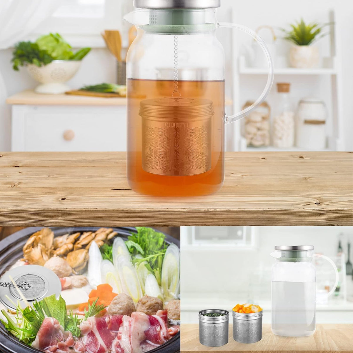 Large Tea Infuser 304 Steel Fine Mesh for Teapots & Mugs