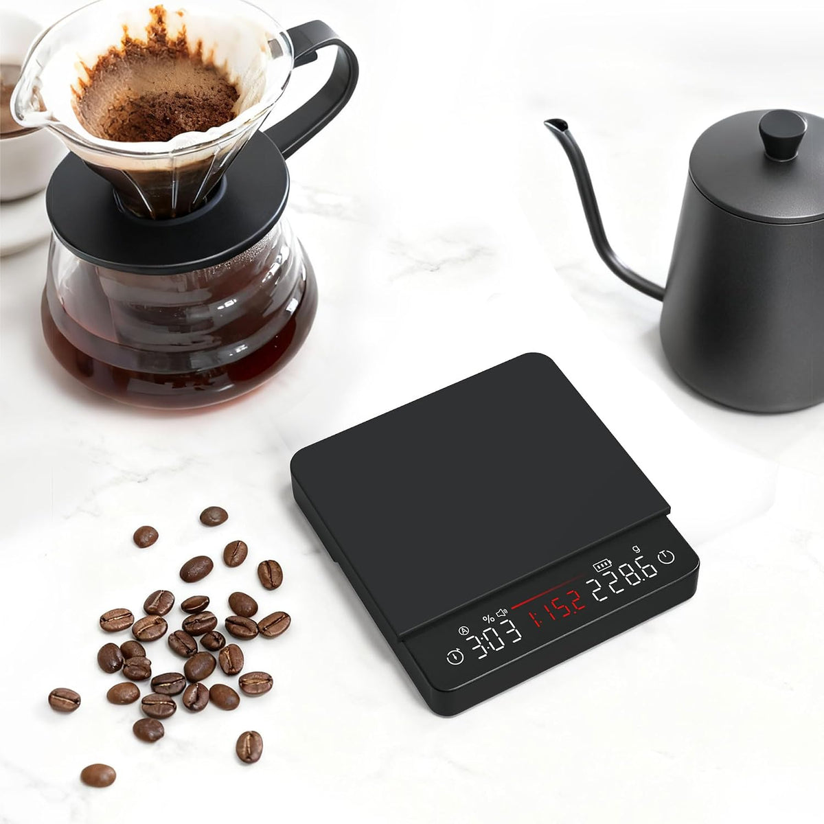 Coffee Scale 0.1g Timer Flow Rate Ratio USB-C