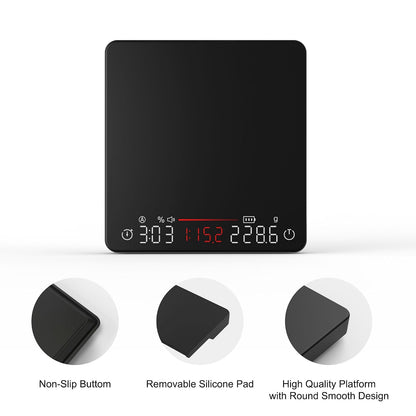 Coffee Scale 0.1g Timer Flow Rate Ratio USB-C