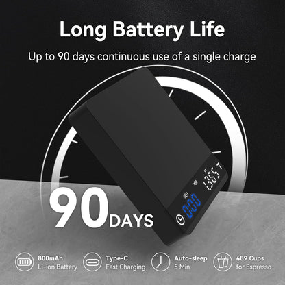 Coffee Scale 0.1g Timer Flow Rate Ratio USB-C