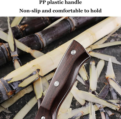 Sugar Cane & Pineapple Peeler, Paring Knife & Fruit Cutter, Stainless Steel Blade, Brown Plastic Handle