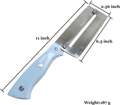 Sugar Cane & Pineapple Peeler, Paring Knife & Fruit Cutter, Stainless Steel Blade, Brown Plastic Handle