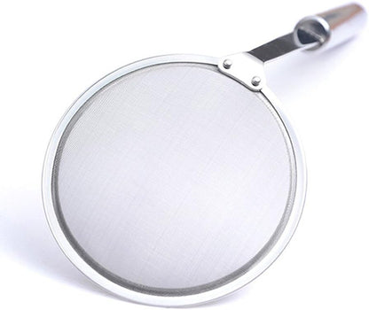Hot Pot Fat Skimmer Spoon - Stainless Steel Fine Mesh Strainer for Skimming Grease and Foam