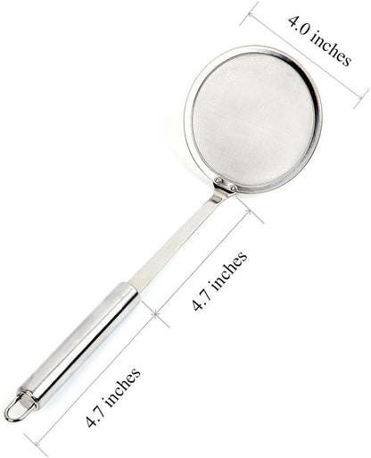 Hot Pot Fat Skimmer Spoon - Stainless Steel Fine Mesh Strainer for Skimming Grease and Foam