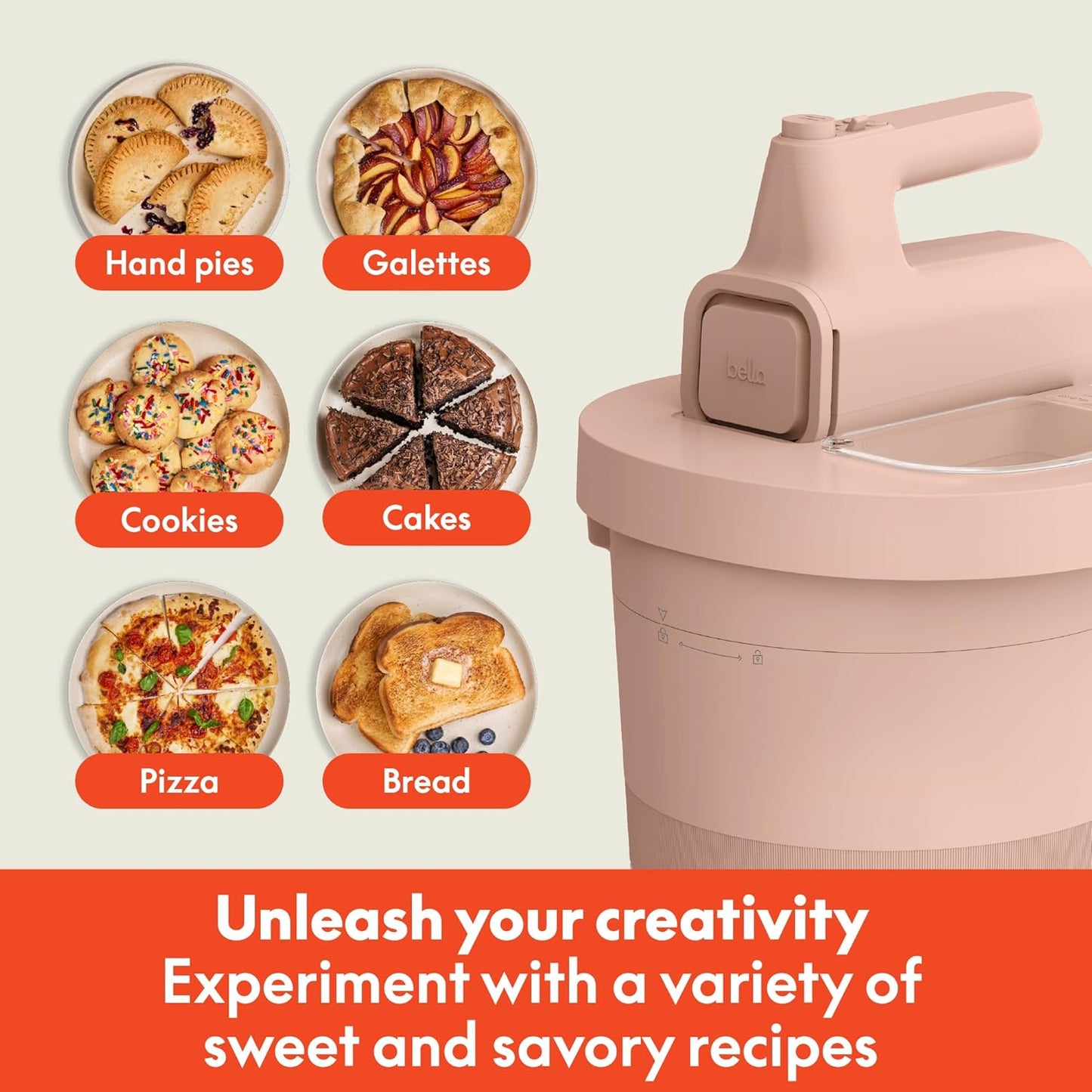 3.5 Qt Hand & Stand Mixer, 2 in 1 Electric Mixer with Bowl, Dough Hook, Whisk & Egg Beater, Multifunctional Handheld Mixer for Baking, 200 Watt, Oatmilk