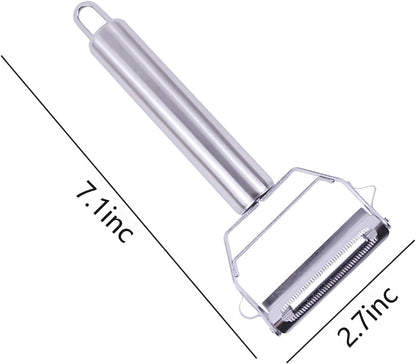 Julienne Peeler Stainless Steel Vegetable Peeler,for Potato Carrot Melon Apple Vegetable Cutter Slicer,with Cleaning Brush