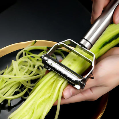 Julienne Peeler Stainless Steel Vegetable Peeler,for Potato Carrot Melon Apple Vegetable Cutter Slicer,with Cleaning Brush