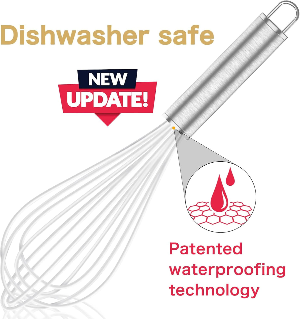 Silicone Whisk,Heat Resistant 480°F Whisks For Cooking Non Scratch,Stainless Steel wired wisk,Plastic Rubber Whisk Tool For Nonstick Cookware Pans,Silicon Wisks Set of 4,Blue