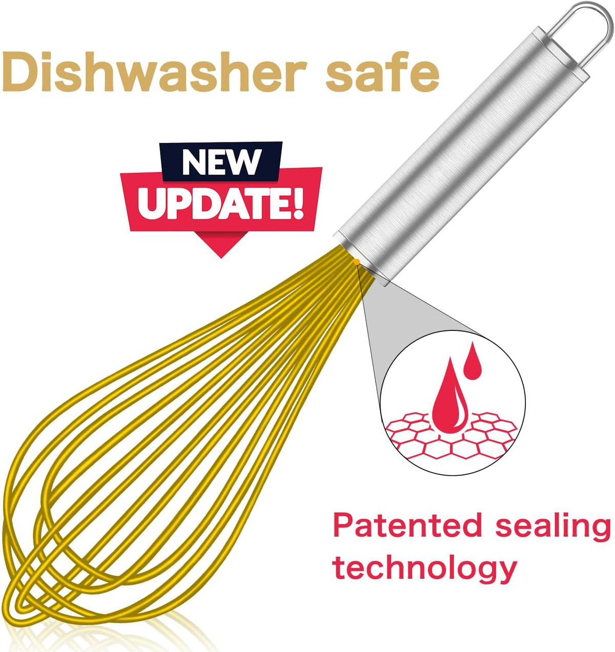 Silicone Whisk,Heat Resistant 480°F Whisks For Cooking Non Scratch,Stainless Steel wired wisk,Plastic Rubber Whisk Tool For Nonstick Cookware Pans,Silicon Wisks Set of 4,Blue