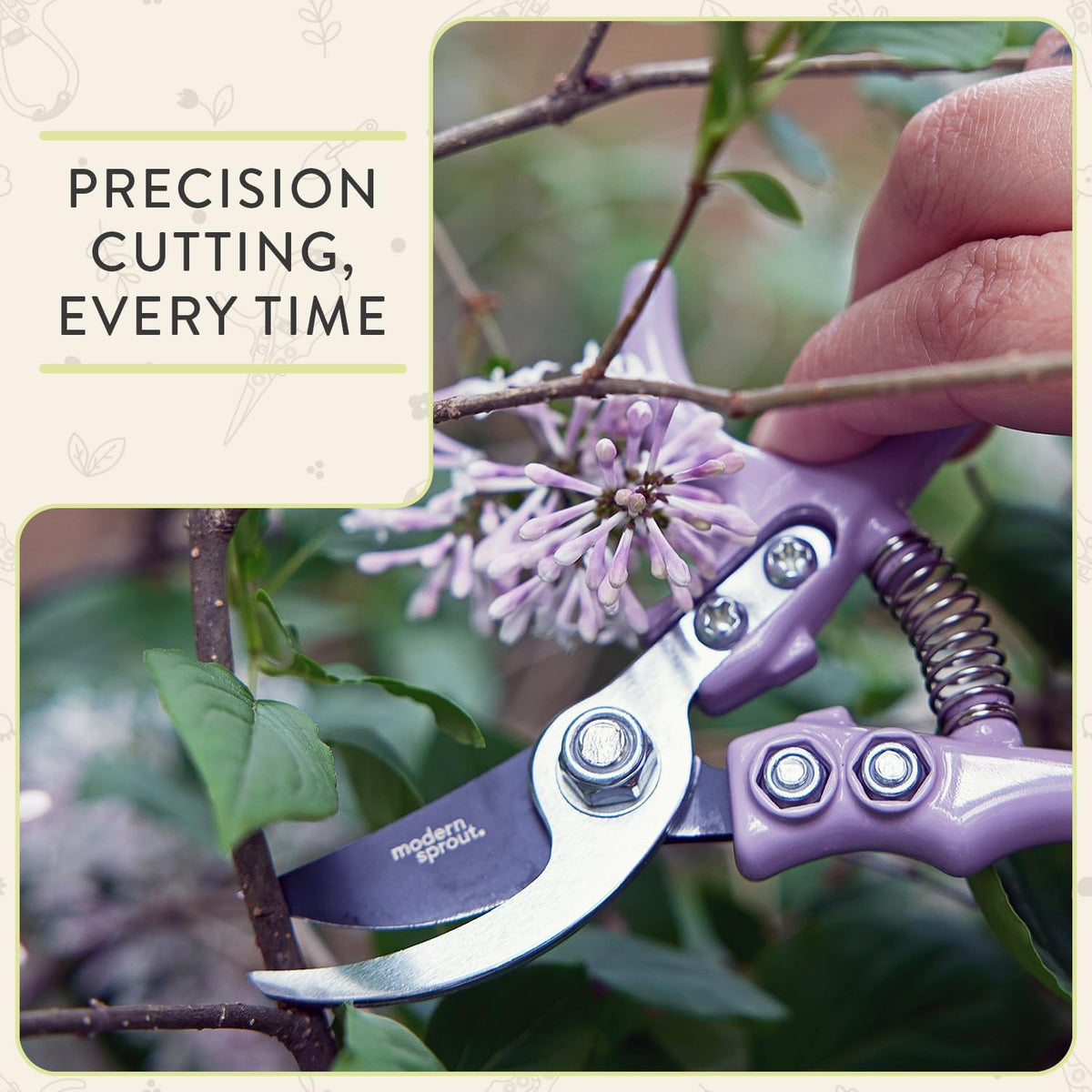 Bypass Hand Pruners - Scissors - Gardening Tools - Sage