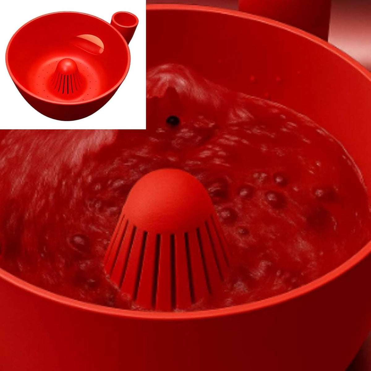 Smart Fruit & Veggie Washer, Automatic Vegetable and Fruit Washer, Printing Automatic Fruit Cleaner Spinner, Vortex Spin Produce Cleaner for Berries, Leaves, Grapes (Green, 5.5in)