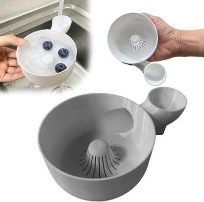 Smart Fruit & Veggie Washer, Automatic Vegetable and Fruit Washer, Printing Automatic Fruit Cleaner Spinner, Vortex Spin Produce Cleaner for Berries, Leaves, Grapes (Green, 5.5in)