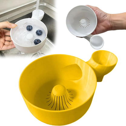 Smart Fruit & Veggie Washer, Automatic Vegetable and Fruit Washer, Printing Automatic Fruit Cleaner Spinner, Vortex Spin Produce Cleaner for Berries, Leaves, Grapes (Green, 5.5in)