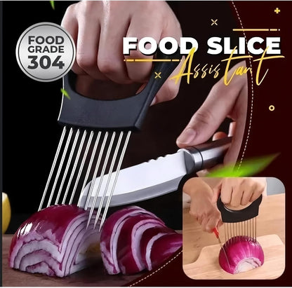 Onion Holder for Slicing, 2026 New Stainless Steel Slicer Onion Cutter for Slicing, Vegetable Cutter for Potato and Tomato, Lemon Avocados, Eggs, Onion Home Kitchen Tools (2 Pack)